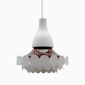 Geometric Red Glass Lamp from Doria Leuchten, Germany, 1960s