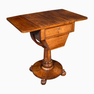 Antique English William IV Ladies Drop-Leaf Work Table, 1835