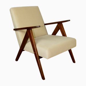 Vintage Beige Velvet Jade Series B-310 VAR Armchair, 1970s