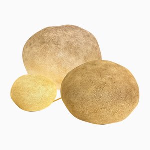 Illuminated Dorra Object Set in Fiberglass and Stone Granulate by André Cazenave, 1960s, Set of 3