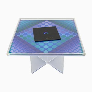 Échiquier Vasarely avec Socle en Verre Acrylique par Victor Vasarely, 1970s