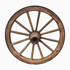 Dekoratives Wagenrad aus Holz & Eisen, 1890er
