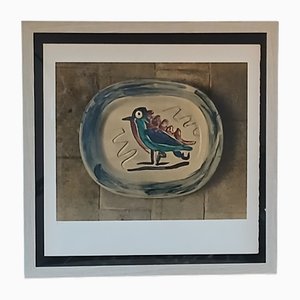 Pablo Picasso, The Colored Bird, Madoura, 1975, Lithograph, Framed