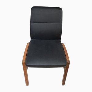 Sedia da scrivania vintage in pelle di Sven Christiansen, anni '90