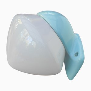 Große Mid-Century Modern Hellblaue Badezimmerleuchte von Ifö, Schweden