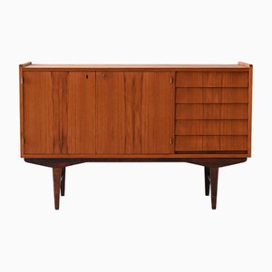 Vintage Scandinavian Teak Sideboard with Tiled Drawers, 1960s