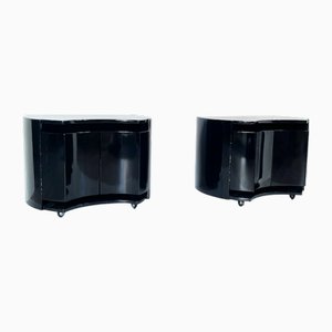 Bedside Tables in Lacquered Wood, 1990s, Set of 2