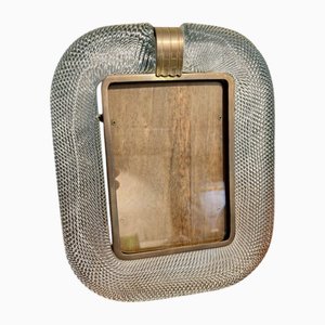 Torchon Glass Photo Frame from Barovier & Toso, 1950s