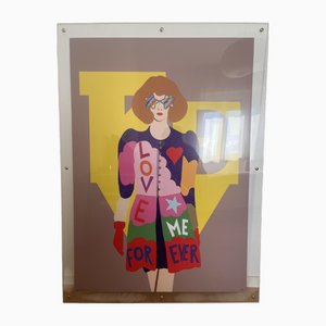 Love Me Forever, 2000s, Plastic & Paper, Framed