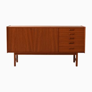Vintage Scandinavian Teak Sideboard with Cantilevered Drawers, 1950s