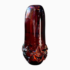 Czech Sculptural Glass Art Vase attributed to Jirina Zertova for Skrdlovice Glassworks, 1960s