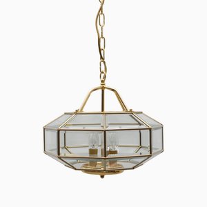 Lampada a sospensione in vetro tagliato, Italia, anni '60