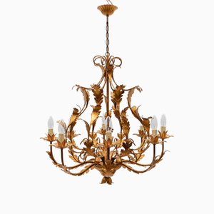 Large Floral 8-Light Ceiling Lamp by Hans Kögl, Germany, 1970s