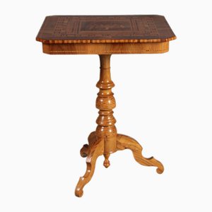 Antique Italian Tarsia Rolo Table in Walnut, 1860