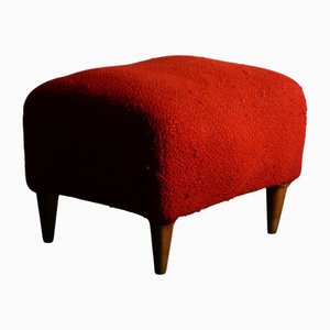 Italienischer Rationalist Bouclè Ottoman im Stil von Gio Ponti, 1940er