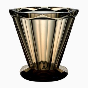 Art Deco Sculptural Hand-Cut Glass Vase from Moser, Karlsbad, Former Czechoslovakia, 1920s