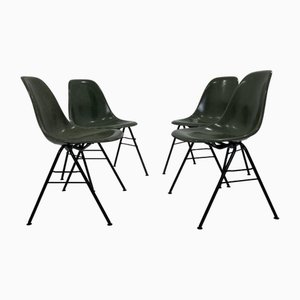 Fiberglass DSS Stacking Chairs by Ray & Charles Eames for Herman Miller, 1970 Set of 4
