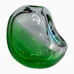 Vase Sculptural Art en Verre attribué à Karel Wünsch pour Skrdlovice Glassworks, Ex-Tchécoslovaquie, 1960s