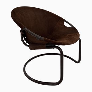 Vintage Suede Ball Chair attributed to Lusch & Co., 1970s