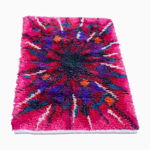 Schwedischer Vintage Tibet Rya Teppich mit Blumen von Ingrid Jagarz für Mark Rya, 1960er