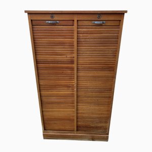 Aktenschrank mit Doppelsäulen aus Eiche, 1950er