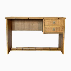 Escritorio de mimbre y bambú de Dal Vera, 1976