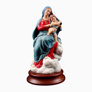 Ceramic Virgin and Child Statuette, 1980s