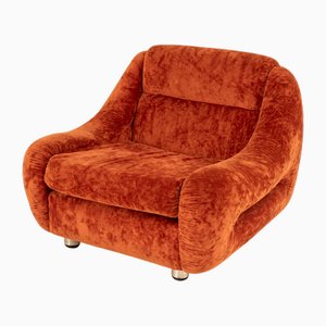 Italian Velvet Armchair, 1970s