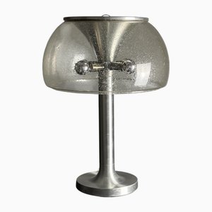 Große Mid-Century Space Age Mushroom Tischlampe aus Glas von Temde Leuchten, 1960er