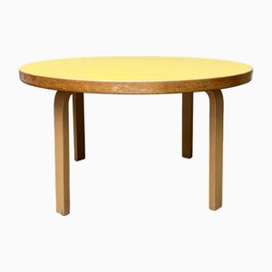 Mid-Century Modern Yellow Linoleum Coffee Table by Alva Aalto for Artek, Finland, 1960s