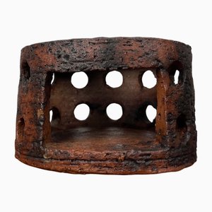 Mid-Century Modern Brutalist Studio Pottery Tea Warmer by Gerhard Liebenthron, Germany, 1971