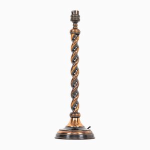 Tischlampe aus Kupfer in Barley Twist, 1930er