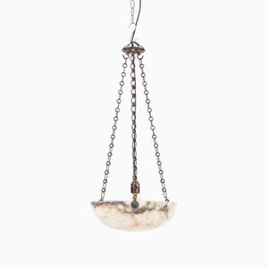 Antike französische Deckenlampe aus Alabaster, 1890er