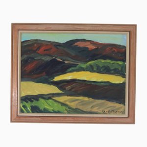 Kersti Flyckt, Landschaft, 1960er, Öl auf Leinwand, Gerahmt