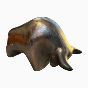 Vintage German Bull in Fat Lava Ceramic from Otto Keramik, 1990s