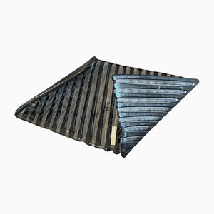 Schwarze Vintage Vide Poche aus Muranoglas von Venini, 1984er