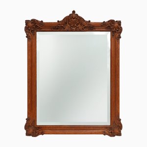 French Baroque Carved Wooden Beveled Mirror, 1890s