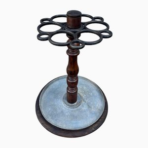 Antique Umbrella Stand in Cast Iron Frame, 1890s