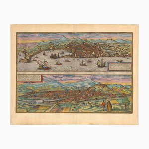 Vogelperspektive von Genua und Florenz, 16. Jh.