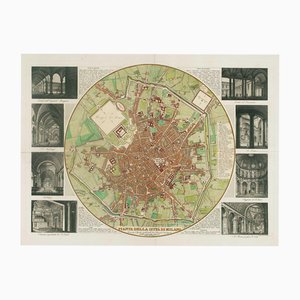 Karte von Mailand mit Innenvignetten
