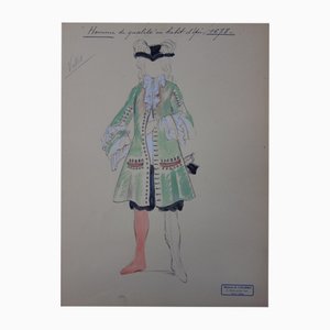 R. Charbo, Quality Man in Sword Dress, Mixed Media on Paper
