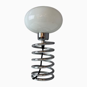 Lampada da tavolo Spiral in vetro e metallo cromato di Ingo Maurer per Honsel