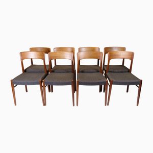 Sedie da pranzo nr. 26 in teak di Henry Kjærnulf, anni '60, set di 8