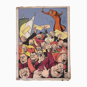 Gabriele Galantara, Associationism, 1904, Ink and Watercolor on Cardboard