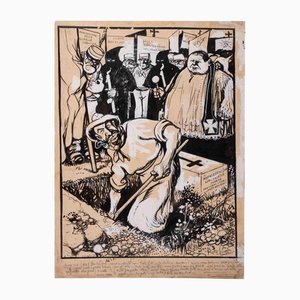 Gabriele Galantara, The Burial, Paper