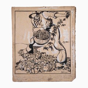 Gabriele Galantara, The Sowing, Cardboard