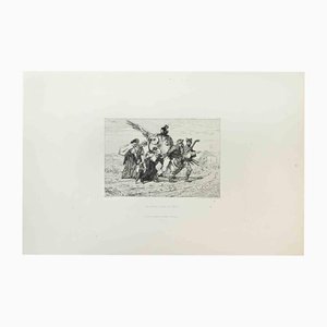 Félix Régamey, Late for the Party, 1865, Etching