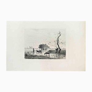 Félix-Hilaire Buhot, The Drac Pond, 1875, Etching