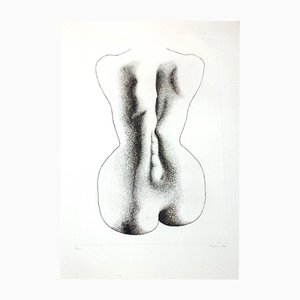 Giacomo Porzano, Woman Nude from the back, 1972, Etching