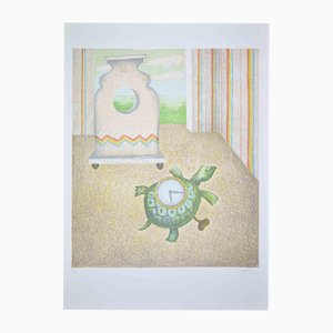 Enrico Benaglia, The Turtle-Clock, 1990s, Lithograph